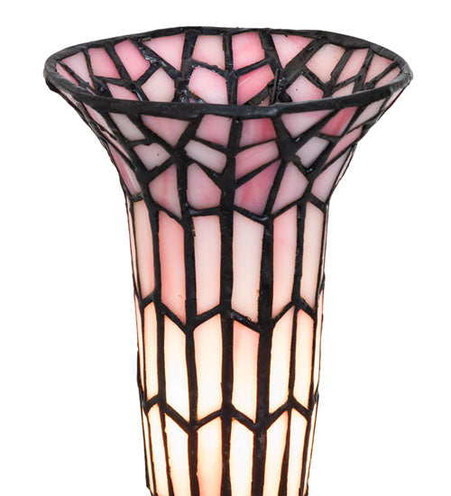 Meyda 8" High Stained Glass Pond Lily Victorian Accent Lamp - 27680