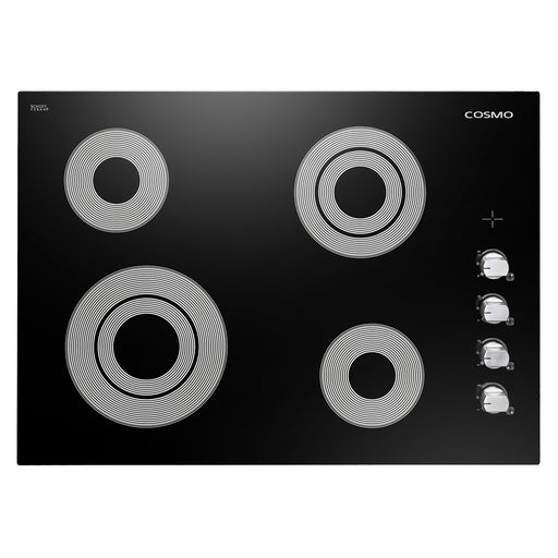 Cosmo 30 in. Electric Ceramic Glass Cooktop with 4 Burners, Dual Zone Elements, Hot Surface Indicator Light and Control Knobs - COS-304ECC