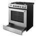 Cosmo 30 in. 5.0 cu. ft. Single Oven Gas Range with 5 Burner Cooktop and Heavy Duty Cast Iron Grates in Stainless Steel - COS-305AGC