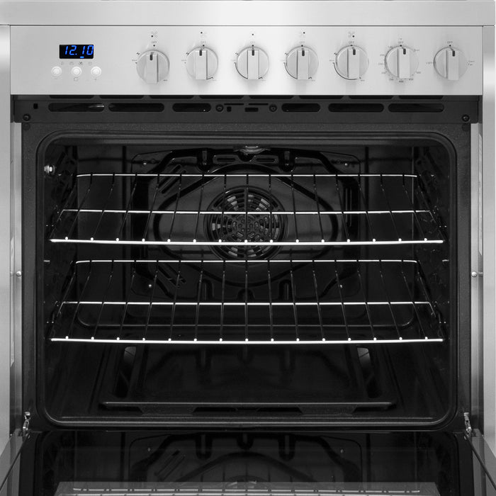 Cosmo 30 in. 5.0 cu. ft. Single Oven Gas Range with 5 Burner Cooktop and Heavy Duty Cast Iron Grates in Stainless Steel - COS-305AGC