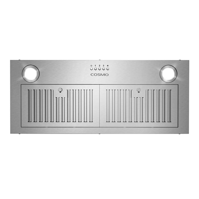 Cosmo 30 in. 380 CFM Ducted Insert Range Hood in Stainless Steel with Push Button Controls LED Lights and Permanent Filters - COS-30IRHP