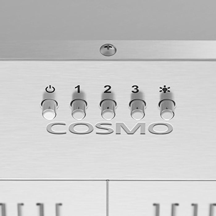 Cosmo 30 in. 380 CFM Ducted Insert Range Hood in Stainless Steel with Push Button Controls LED Lights and Permanent Filters - COS-30IRHP