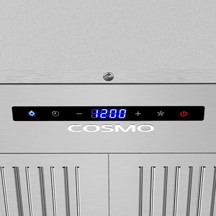 Cosmo 30 in. Lumin Collection 380 CFM Ducted Insert Range Hood, Touch Controls, LED Lights, Stainless Steel - COS-30IRHS