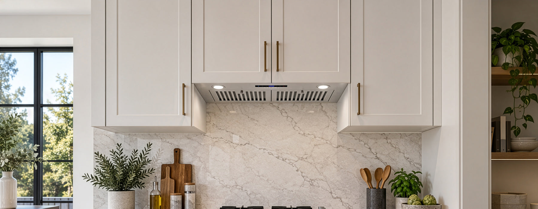 Cosmo 30 in. Lumin Collection 380 CFM Ducted Insert Range Hood, Touch Controls, LED Lights, Stainless Steel - COS-30IRHS