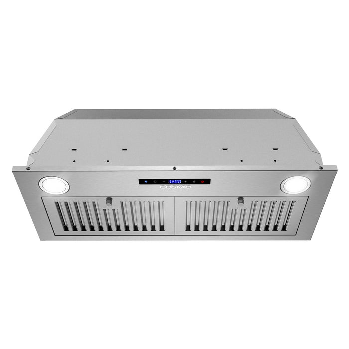Cosmo 30 in. Lumin Collection 380 CFM Ducted Insert Range Hood, Touch Controls, LED Lights, Stainless Steel - COS-30IRHS