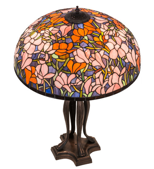 Meyda  32"H Tiffany Magnolia Table Lamp - 31146