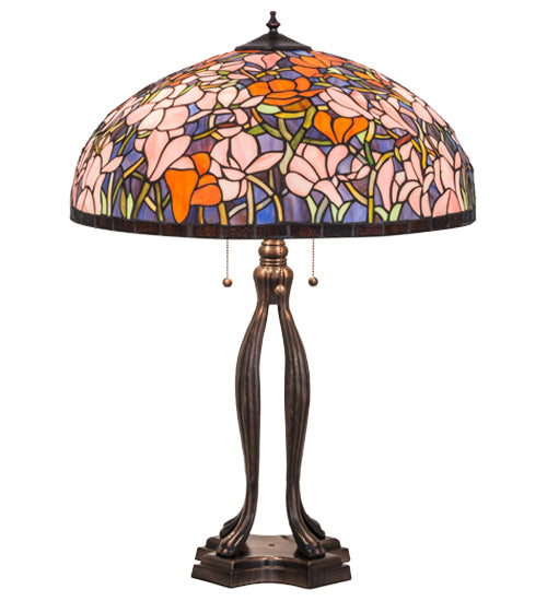 Meyda  32"H Tiffany Magnolia Table Lamp - 31146