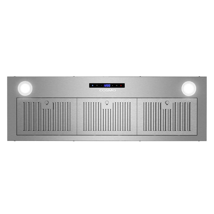 Cosmo 36 in. Lumin Collection 380 CFM Ducted Insert Range Hood, Touch Controls, LED Lights, Stainless Steel - COS-36IRHS