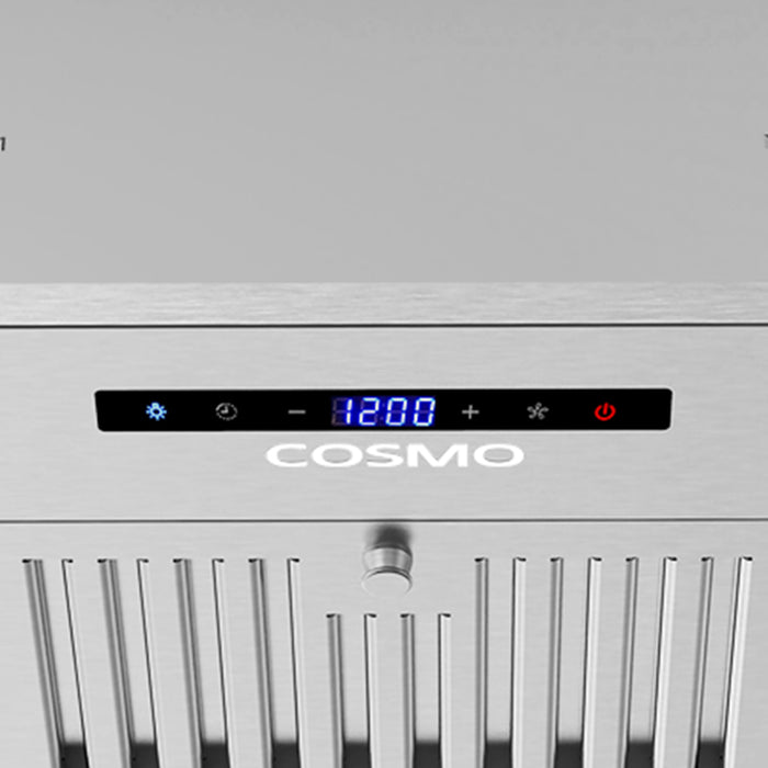 Cosmo 36 in. Lumin Collection 380 CFM Ducted Insert Range Hood, Touch Controls, LED Lights, Stainless Steel - COS-36IRHS