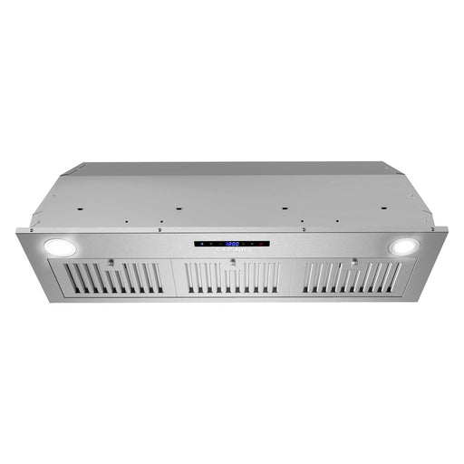 Cosmo 36 in. Lumin Collection 380 CFM Ducted Insert Range Hood, Touch Controls, LED Lights, Stainless Steel - COS-36IRHS