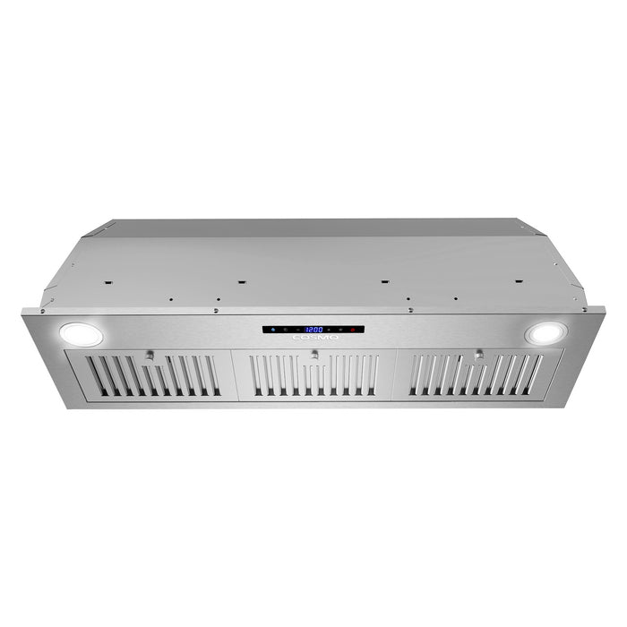 Cosmo 36 in. Lumin Collection 380 CFM Ducted Insert Range Hood, Touch Controls, LED Lights, Stainless Steel - COS-36IRHS