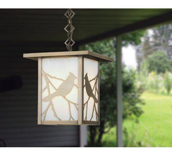 Meyda 9"Sq Hyde Park Song Bird Ceiling Mini Pendant 43378