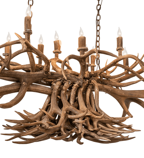 Meyda 55" Long Antlers 10 Light Oblong Chandelier- 251967