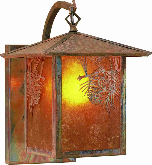Meyda 9"W Seneca Winter Pine Curved Arm Wall Sconce '50575