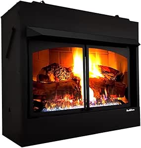 Buck Stove Model ZCBBXL Vent Free Builder Series Gas Firebox with Oak Logs