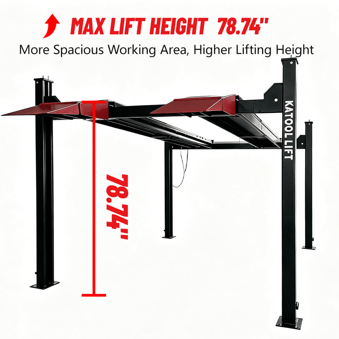 KATOOL KT-4M110PA 11,000 lb 4-Post Alignment Lift with 7,000 lb Rolling Jack
