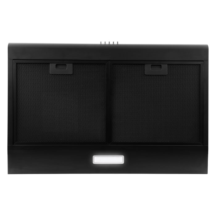 Cosmo 30 in. Delta Collection Ducted Under Cabinet Range Hood, Button Controls, Reusable Filters, LED Lights in Matte Black - COS-5MU30-BK