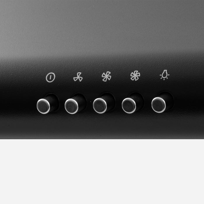 Cosmo 30 in. Delta Collection Ducted Under Cabinet Range Hood, Button Controls, Reusable Filters, LED Lights in Matte Black - COS-5MU30-BK