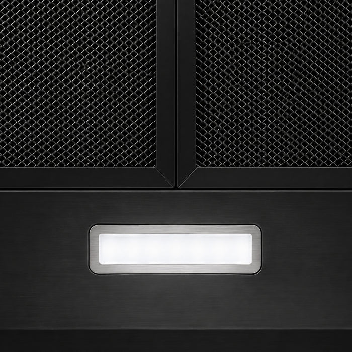 Cosmo 30 in. Delta Collection Ducted Under Cabinet Range Hood, Button Controls, Reusable Filters, LED Lights in Matte Black - COS-5MU30-BK