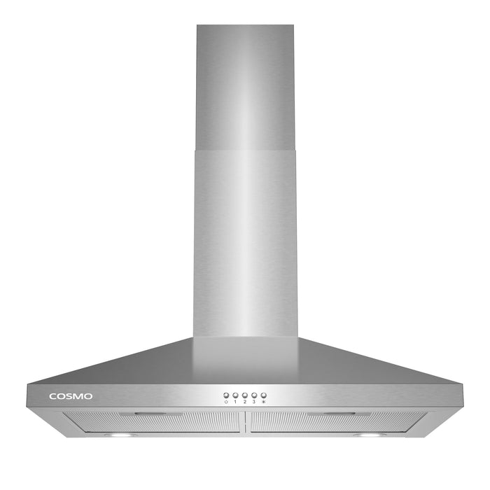 Cosmo 30 in. Ducted Wall Mount Range Hood in Stainless Steel with LED Lighting and Reusable Filters - COS-63024P