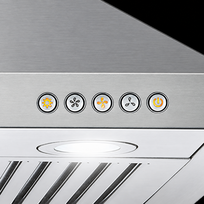 Cosmo 30 in. Ducted Wall Mount Range Hood in Stainless Steel with LED Lighting and Permanent Filters - COS-63175