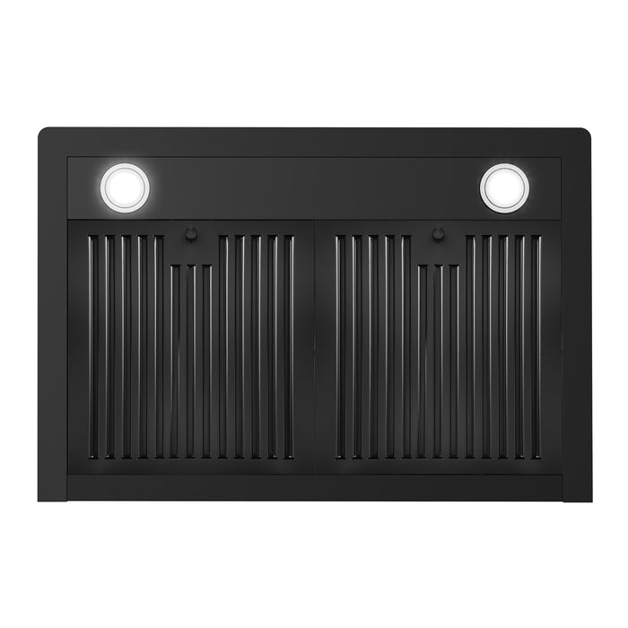 Cosmo 30 in. Vista Collection 380 CFM Ducted Wall Mount Range Hood, Touch Controls, LED Lights, Matte Black - COS-63175S-BK
