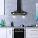 Cosmo 30 in. Vista Collection 380 CFM Ducted Wall Mount Range Hood, Touch Controls, LED Lights, Matte Black - COS-63175S-BK