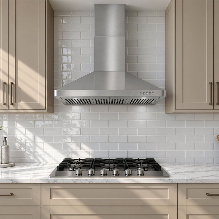 Cosmo 36 in. Ducted Wall Mount Range Hood in Stainless Steel with Touch Controls, LED Lighting and Permanent Filters - COS-63190