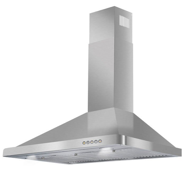 Cosmo 36 in. Ducted Wall Mount Range Hood in Stainless Steel with Touch Controls, LED Lighting and Permanent Filters - COS-63190