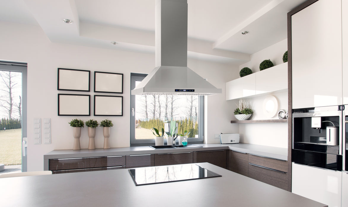 Cosmo 30" Stainless Steel Island Range Hood with Digital Touch Controls - COS-63ISS75
