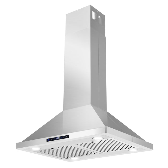 Cosmo 30" Stainless Steel Island Range Hood with Digital Touch Controls - COS-63ISS75