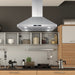 Cosmo 36 in. Ducted Island Range Hood with 380 CFM, 3-Speed Fan, Permanent Filters, LED Lights in Stainless Steel - COS-63ISS90