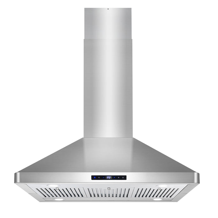 Cosmo 36 in. Ducted Island Range Hood with 380 CFM, 3-Speed Fan, Permanent Filters, LED Lights in Stainless Steel - COS-63ISS90