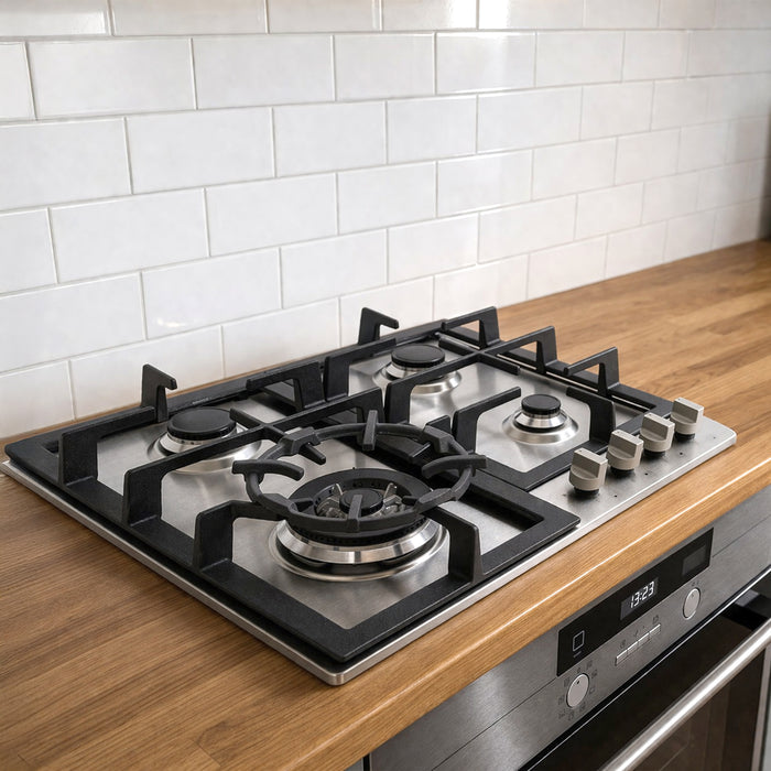 Cosmo 24 in. Gas Cooktop in Stainless Steel with 4 Sealed Burners - COS-640STX-E