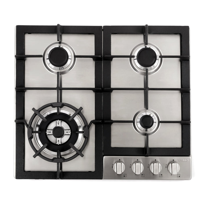 Cosmo 24 in. Gas Cooktop in Stainless Steel with 4 Sealed Burners - COS-640STX-E