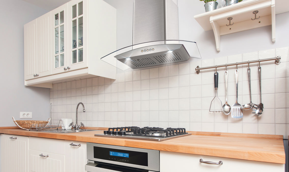 Cosmo 30 in. Ducted Wall Mount Range Hood in Stainless Steel with LED Lighting and Permanent Filters - COS-668A750