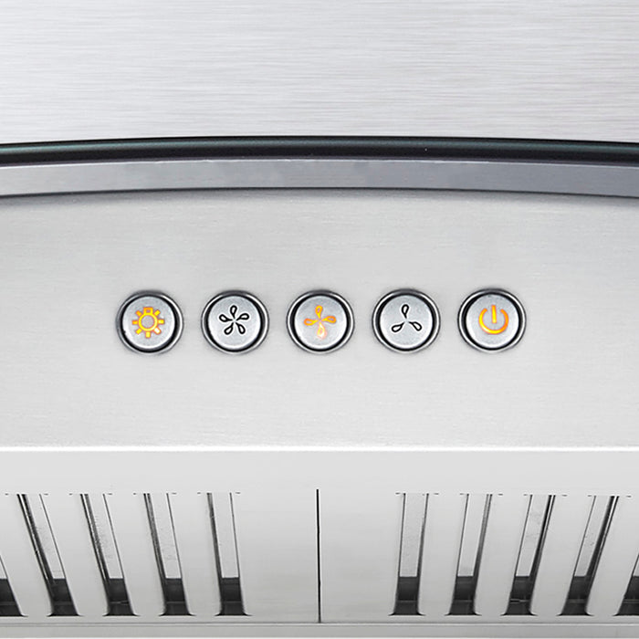 Cosmo 30 in. Ducted Wall Mount Range Hood in Stainless Steel with LED Lighting and Permanent Filters - COS-668A750