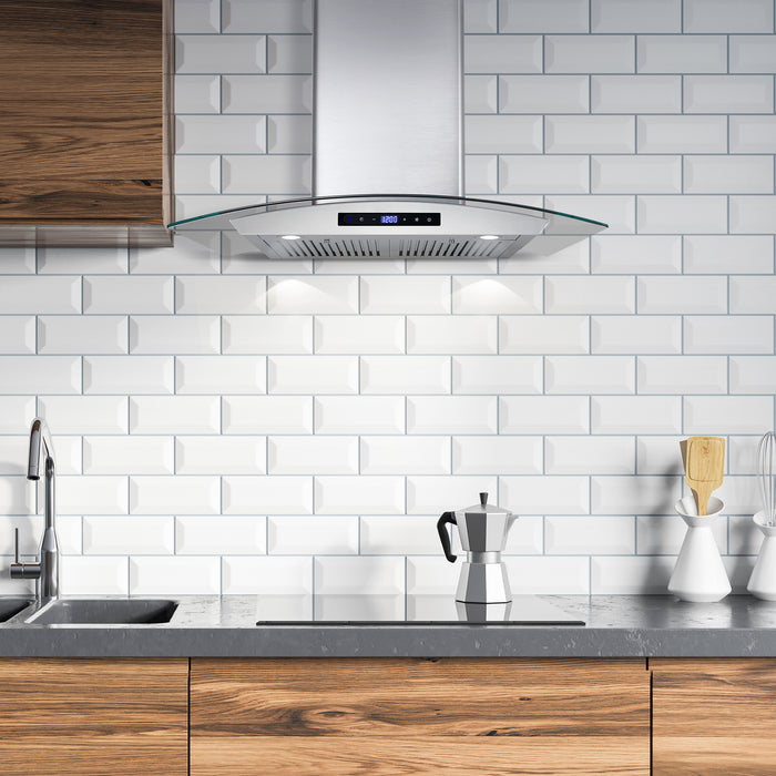 Cosmo 30 in. Ducted Wall Mount Range Hood in Stainless Steel with Touch Controls, LED Lighting and Permanent Filters - COS-668AS750