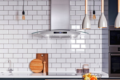 Cosmo 30 in. Ducted Wall Mount Range Hood in Stainless Steel with Touch Controls, LED Lighting and Permanent Filters - COS-668AS750