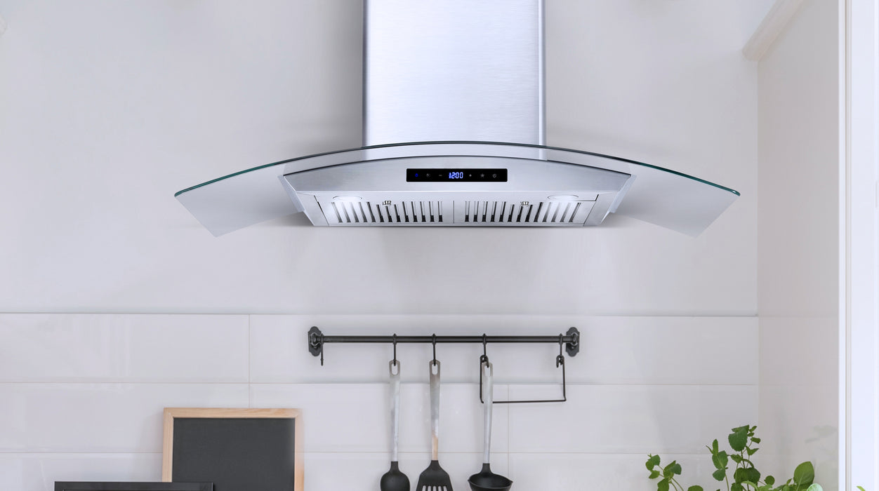 Cosmo 36 in. Ducted Wall Mount Range Hood in Stainless Steel with Touch Controls, LED Lighting and Permanent Filters - COS-668AS900