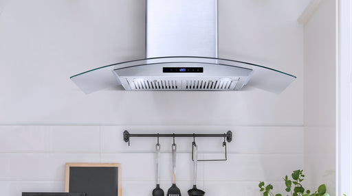 Cosmo 36 in. Ducted Wall Mount Range Hood in Stainless Steel with Touch Controls, LED Lighting and Permanent Filters - COS-668AS900