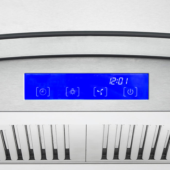 Cosmo 30 in. Ducted Island Range Hood in Stainless Steel with LED Lighting and Permanent Filters - COS-668ICS750