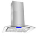 Cosmo 30 in. Ducted Island Range Hood in Stainless Steel with LED Lighting and Permanent Filters - COS-668ICS750
