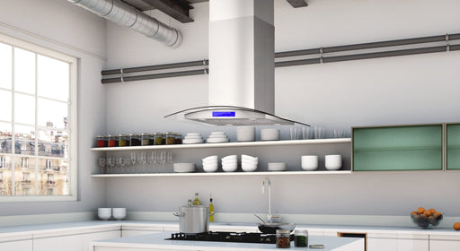 Cosmo 30 in. Ducted Island Range Hood in Stainless Steel with LED Lighting and Permanent Filters - COS-668ICS750