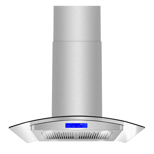 Cosmo 30 in. Ducted Island Range Hood in Stainless Steel with LED Lighting and Permanent Filters - COS-668ICS750
