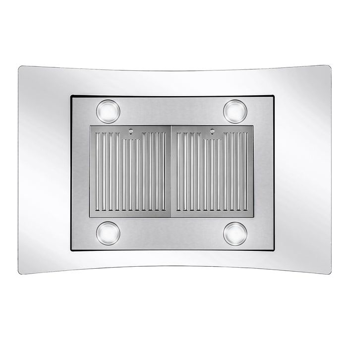 Cosmo 36" Stainless Steel Island Range Hood with Digital Touch Controls, Glass Canopy - COS-668ICS900