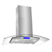 Cosmo 36" Stainless Steel Island Range Hood with Digital Touch Controls, Glass Canopy - COS-668ICS900
