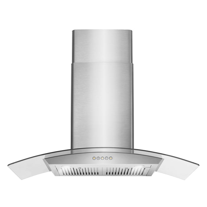 Cosmo 36 in. Ducted Wall Mount Range Hood in Stainless Steel with Push Button Controls, LED Lighting and Permanent Filters - COS-668WRC90