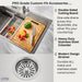 FORNO ACQUA 33 in. Drop-In/Undermount 3-Level Workstation Sink with Waterfall Faucet & Glass Rinser