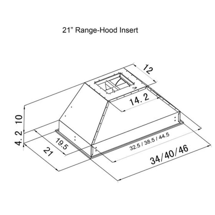 ZLINE 34 in. Ducted Wall Mount Range Hood Insert in Outdoor Approved Stainless Steel (721-304-34)
